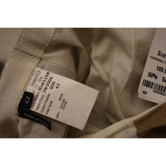 Jil Sander Women Sz 42/US 10 Beige Ivory Brown Back Zip Mid-Length Pleated Skirt - Picture 9 of 11